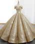 Sparkly Off The Shoulder Wedding Dresses Colorful Cap Sleeve Sequined Bridal Ball Gowns 2019